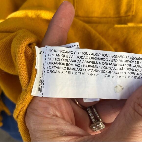 Mango Organic cotton lightweight yellow knit sweater size 8 - Picture 5 of 9